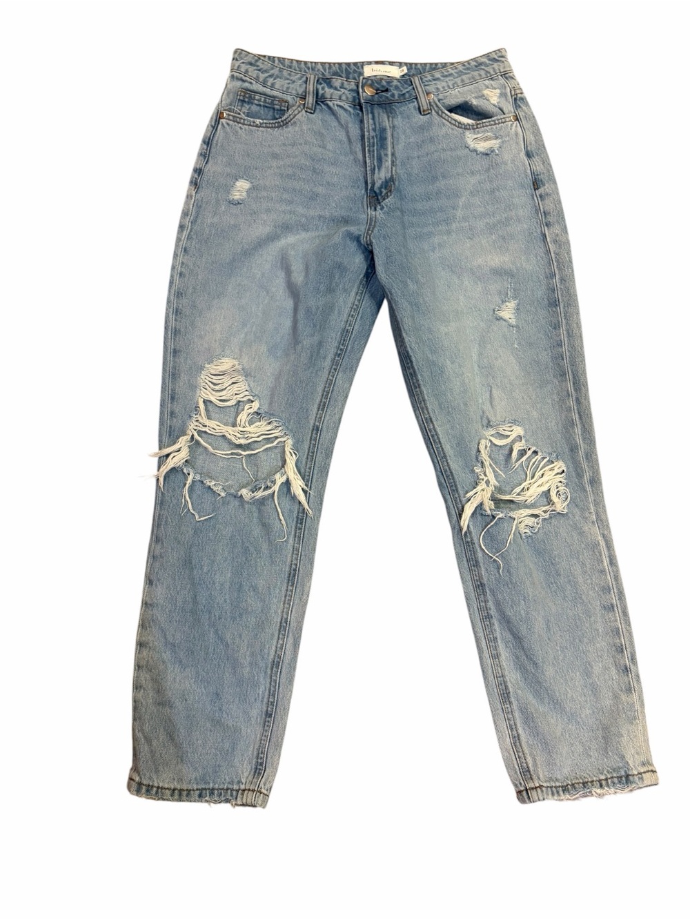 bohme Mom Jeans in Light Wash Distressed - Picture 6 of 11